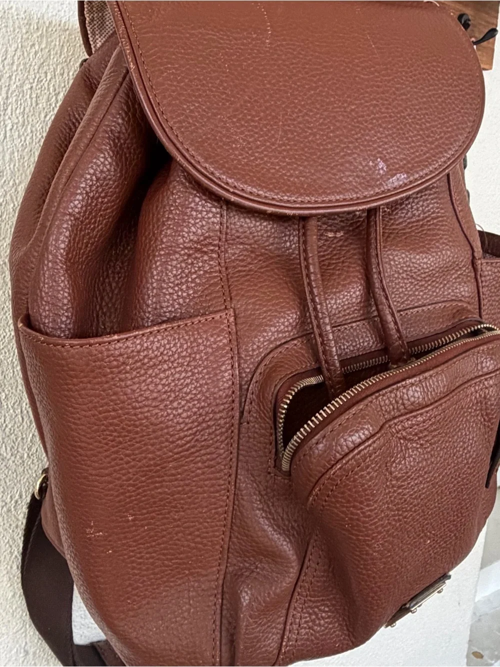 Dooney & Bourke Chestnut Pebbled Leather Backpack